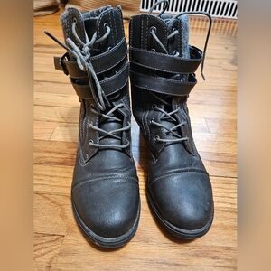 Women's Gray Combat Boots size 8.5